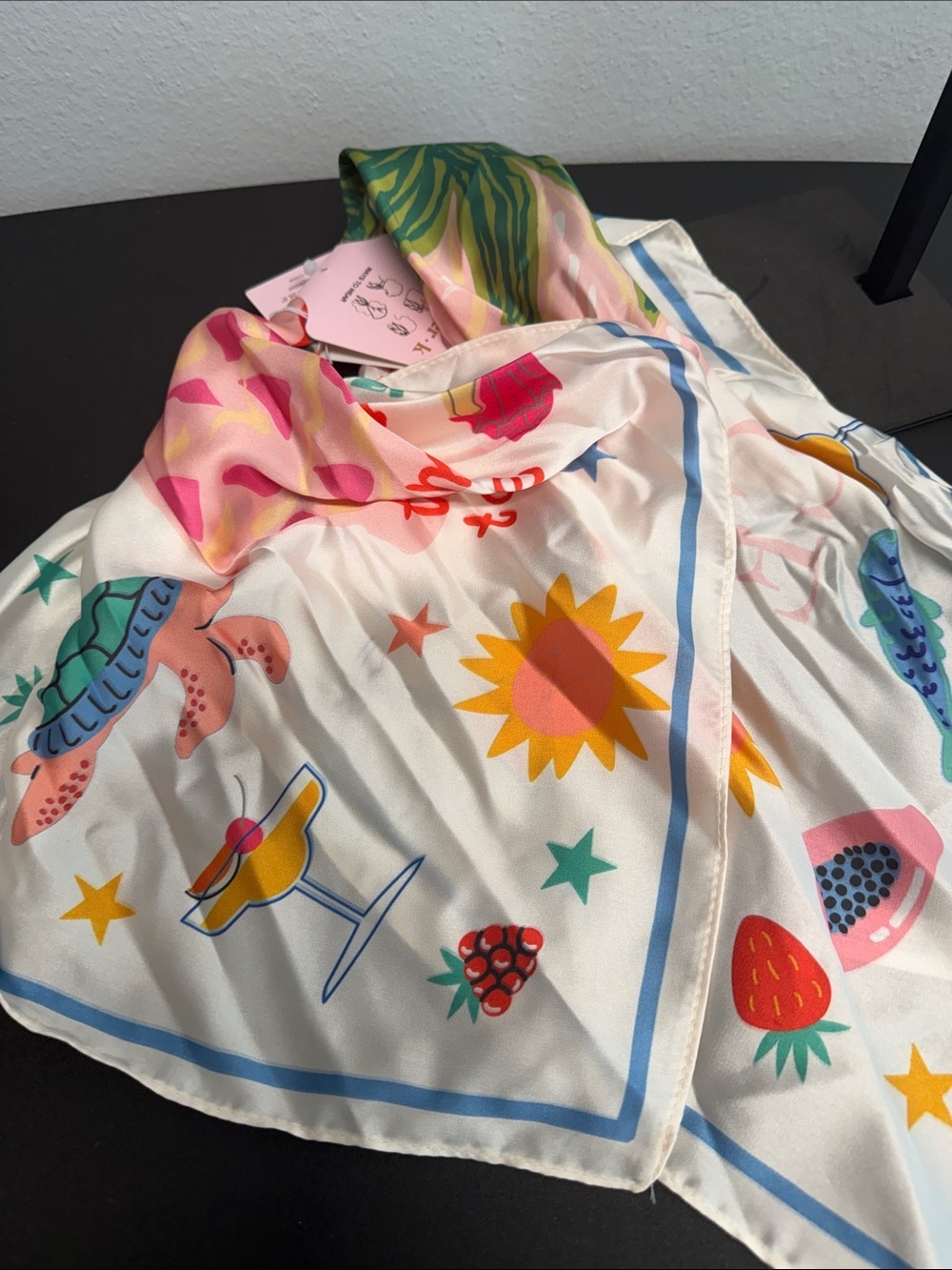 Piper K | La Dolce “Take Me To The Beach” Palm Tree Cocktail Summer Fun Scarf🌴☀️ - Picture 4 of 5